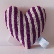 Violet and White Stripe Lavender Heart